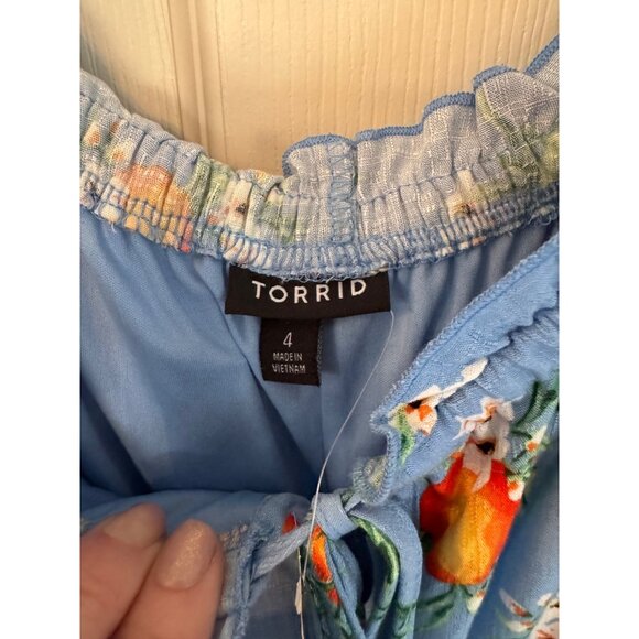 Torrid Maxi Length Floral/Oranges Scoop Neck Size 4 (4X) New With Tags - Picture 5 of 6